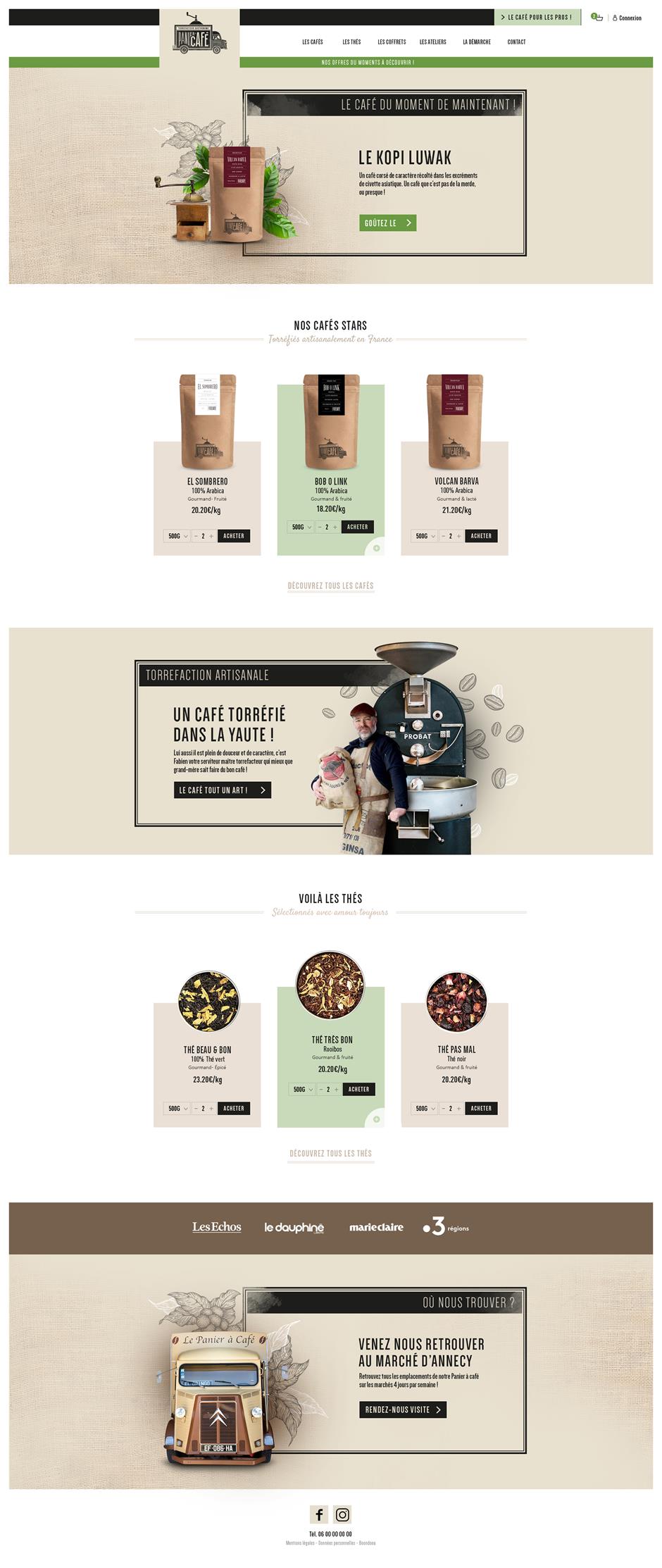 Webdesign & site web Le panier à café